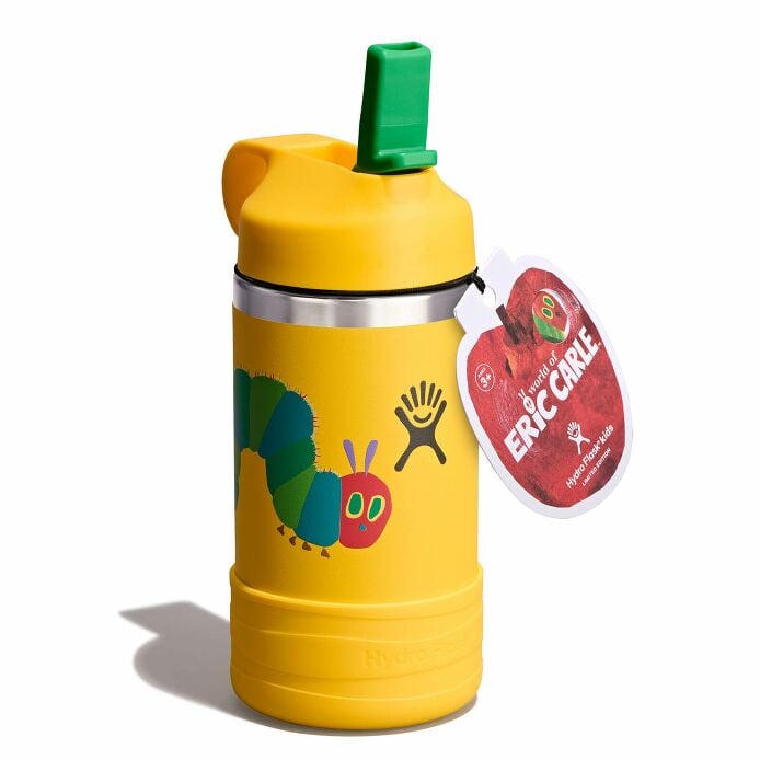 kids-12-oz-bottle-world-of-eric-carletm-k7 le26-w12-1000-kids-12-oz-wide-straw-cap-and-boot-yellow-caterpillar-angled-lid-open-withtag_1.jpg